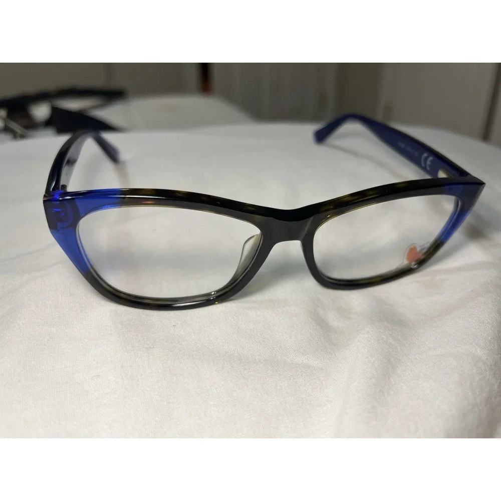 Maui Jim Eyeglasses Frames MJ2401-68SF Brown Blue Tortoise Cat Eye 52-16-140